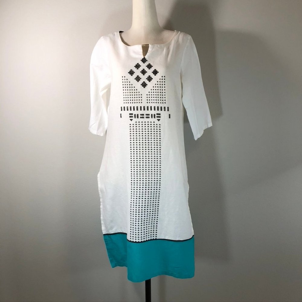 W for Women Cotton/Flax Block Print Kurta Tunic